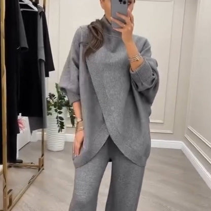 ❤️‍🔥Set aus Rollkragenpullover und Hose mit weitem Bein für Damen