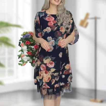 💃✨Elegantes, lockeres Kleid mit Rosen-Print für Damen