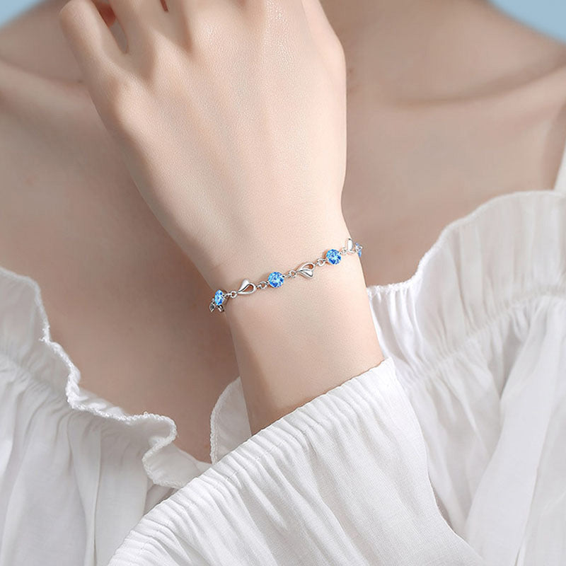 💖[Herz des Ozeans] Süß funkelndes Zirkonia Armband & Halskette Set💎