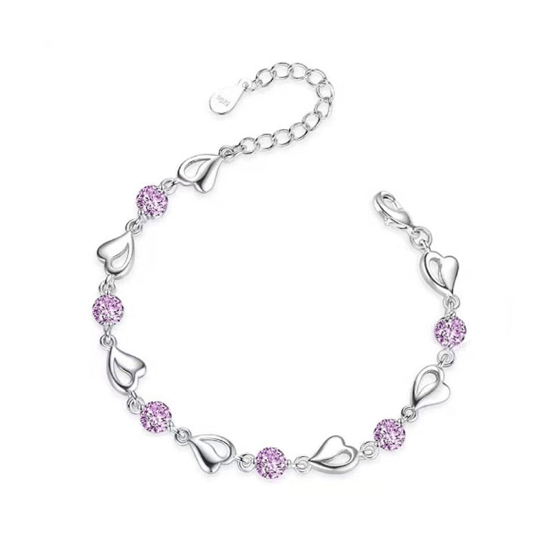 💖[Herz des Ozeans] Süß funkelndes Zirkonia Armband & Halskette Set💎