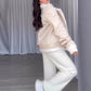 🧥✨Lederjacke mit Lammfellimitat für Frauen
