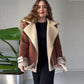 🧥✨Lederjacke mit Lammfellimitat für Frauen