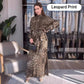 👗Zweiteiliges Set mit langärmligem Hemd mit Leopardenmuster und Maxirock🌟