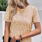 Stylisches Damen T-Shirt mit Rundhalsausschnitt und Pailletten