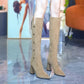 ❄️Winter-Specials❄️ Spitze Spitze Klotzige Ferse Warme Lange Stiefel
