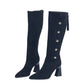 ❄️Winter-Specials❄️ Spitze Spitze Klotzige Ferse Warme Lange Stiefel