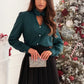 Damen Polkadot Langarm Bluse mit Knopfleiste