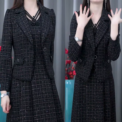 🛍️Modisches 2-teiliges Set aus Blazer und ärmellosem Kleid für Damen
