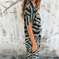 ✨ Zweiteiliges Set aus Oberteil und Hose mit V-Ausschnitt und Zebra-Print für Damen