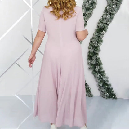 Maximal 49% Rabatt!🏆Kleid Set in großen Größen mit besticktem Überwurf