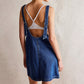Modisches rückenfreies Denim-Kleid für Damen
