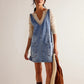 Modisches rückenfreies Denim-Kleid für Damen