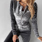 💝Heiße Sets🌟🎉Damen Zweiteiler aus Kunstsamt mit Pailletten und Reißverschluss🪶🌹
