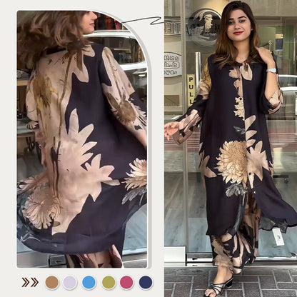 🌸Frühlingsangebote🌸 Lässiges 2-teiliges Set aus Hemd und Hose mit Revers für Damen