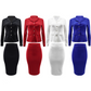 Zweiteiliges Set aus Business-Reversjacke und Rock für Damen