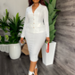 Zweiteiliges Set aus Business-Reversjacke und Rock für Damen