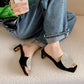 Sandalen mit quadratischem, rundem Absatz