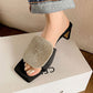 Sandalen mit quadratischem, rundem Absatz