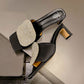 Sandalen mit quadratischem, rundem Absatz