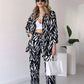 🌸Neu im Frühling!🌸 Schickes Damen-Set aus Hemd und Hose mit Zebra-Print