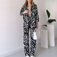 🌸Neu im Frühling!🌸 Schickes Damen-Set aus Hemd und Hose mit Zebra-Print