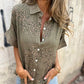 🌸NEUER SCHNÄPPCHEN🔥 Lässiges Button-Down-Shirt mit Print für Damen