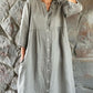 Lockeres Hemdkleid aus Baumwolle und Leinen