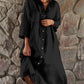 Lockeres Hemdkleid aus Baumwolle und Leinen