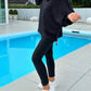 Zweiteiliges Hoodie-Set für Damen in Volltonfarbe 【Oberteil + Hose】