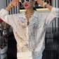 🌟 49% Rabatt - Bedrucktes Langarm-Button-Down-T-Shirt für Damen