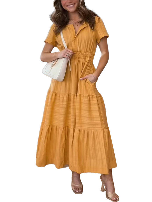 🌸Frühlingsangebote🌸Langes, fließendes A-Linien-Boho-Kleid für Damen