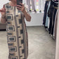 Lässiges, bedrucktes Rundhals-Kurzarmkleid für Damen
