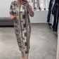 Lässiges, bedrucktes Rundhals-Kurzarmkleid für Damen