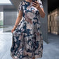 🌸Lose Rundhalsausschnitt Kurzärmliges Kleid mit Blumenmuster