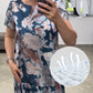 🌸Lose Rundhalsausschnitt Kurzärmliges Kleid mit Blumenmuster