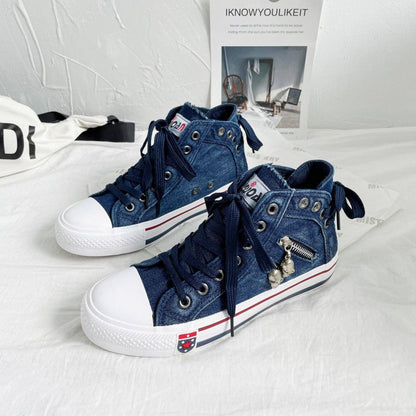 Damen Cowboy High-Top Canvas Schuhe