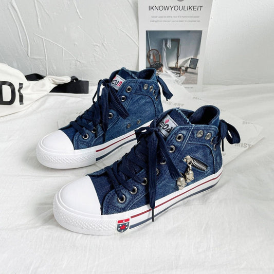 Damen Cowboy High-Top Canvas Schuhe