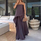 👗Sexy trägerloses Kleid mit asymmetrischem Saum ✨