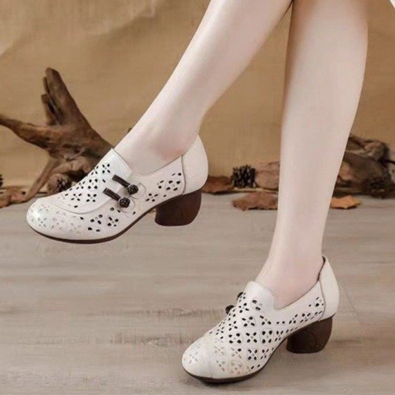 Modische Schuhe für Damen mit runder Zehenpartie und klobigem Absatz