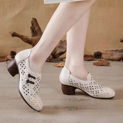 Modische Schuhe für Damen mit runder Zehenpartie und klobigem Absatz