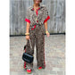 49% RABATT💐 2-teiliges Damen-Outfit mit Leopardenmuster, Button-Down-Hemd und Hose mit weitem Bein