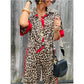 49% RABATT💐 2-teiliges Damen-Outfit mit Leopardenmuster, Button-Down-Hemd und Hose mit weitem Bein