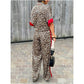 49% RABATT💐 2-teiliges Damen-Outfit mit Leopardenmuster, Button-Down-Hemd und Hose mit weitem Bein