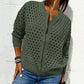 🍃Lässige Strickjacke mit Reißverschluss für Damen mit Hohldesign