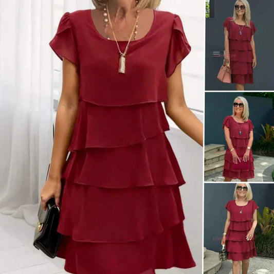🔥49% RABATT🔥 Lässiges Rüschenkleid mit Wellenschnitt für Damen