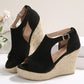 Damen-Sandalen mit Plateau und Schnallenriemen