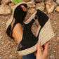 Damen-Sandalen mit Plateau und Schnallenriemen