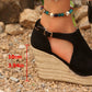 Damen-Sandalen mit Plateau und Schnallenriemen