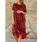 Oversize-T-Shirt-Midikleid mit Animalprint