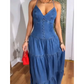 Sexy rückenfreier Jumpsuit mit V-Ausschnitt für Damen